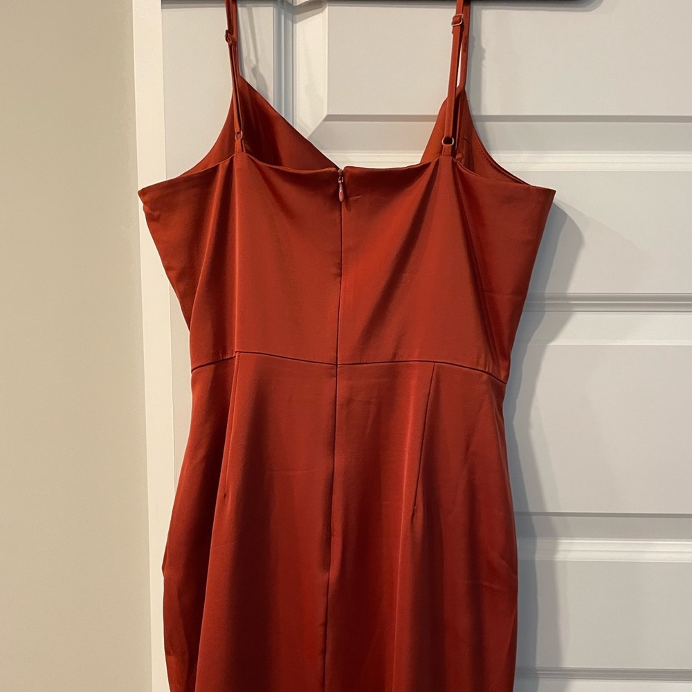 Satin Copper Midi Dress - Picture 7 of 8